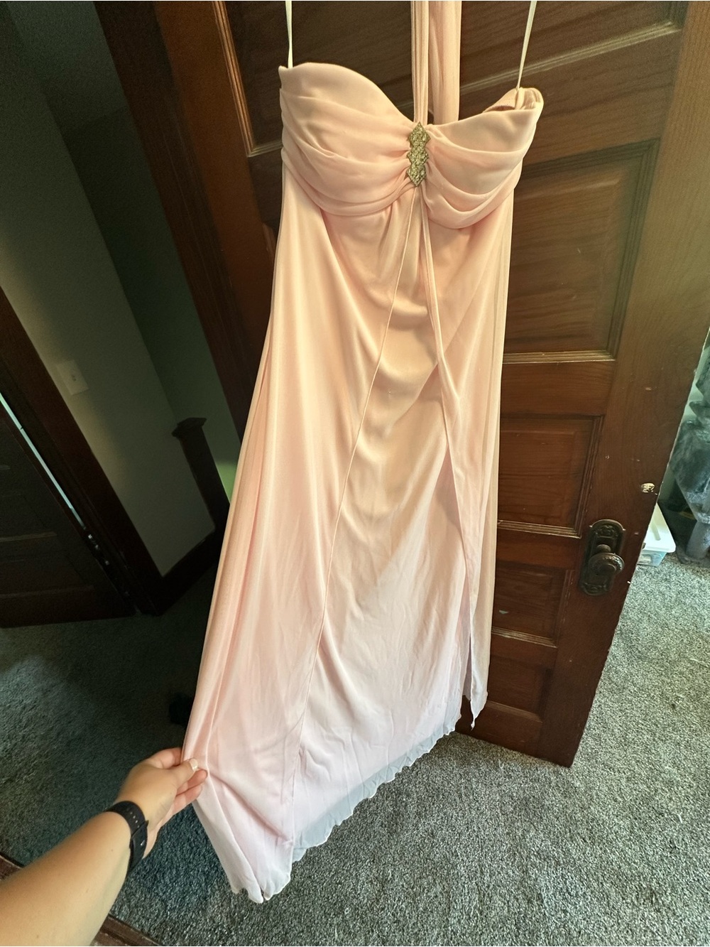 Elegant Pink Spaghetti-Strap Dress